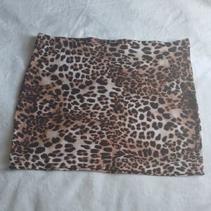 H&M Leopard Print Mini Skirt in Brown and Black